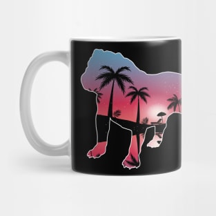 Bulldog Beautiful Sunset Beach Palm Tree Mug